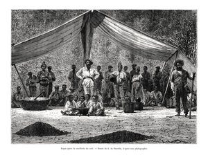 A Meal After the Gathering of Coffee, Brazil by A. de Neuville