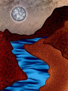 Moonlit Canyon River by Abdona Joseph
