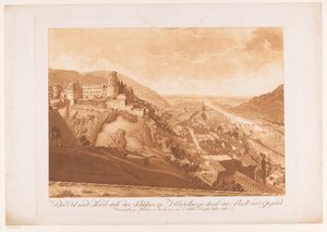 View of the Northeast Side of Heidelberg with Schloss Heidelberg on the Left by Abel Schlicht