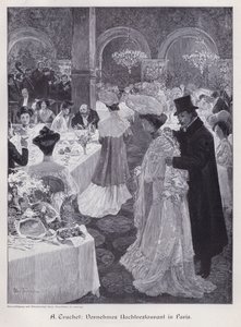 Evening in an Elegant Restaurant in Paris by Abel Truchet