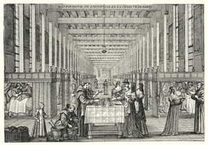 The Infirmary of the Hopital de la Charite of Paris by Abraham (after) Bosse
