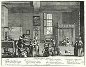 The Schoolmistress by Abraham (after) Bosse