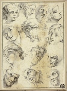 13 Sketches of Various Faces