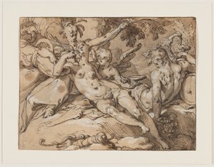 Venus and Bacchus (Without Ceres and Bacchus Venus would Freeze) by Abraham Bloemaert