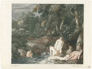 Diana and Her Nymphs Bathing in a River
