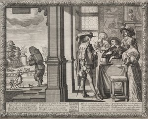 The Prodigal Son: The Prodigal Bidding His Parents Farewell by Abraham Bosse