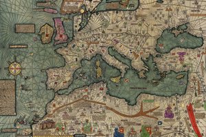 North Africa, Europe and the Middle East from the Catalan Atlas by Abraham Cresques