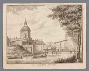 View of the Morspoort in Leiden by Abraham Delfos