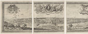 View of Brussels, consisting of three parts by Abraham Dircksz. Santvoort