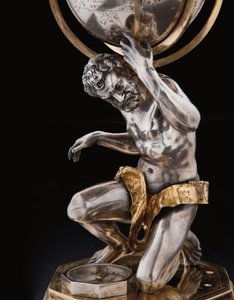 Two Exceptional Terrestrial and Celestial Globes, Supported by Hercules and Atlas, Augsburg, 1697-99 by Abraham Drentwett