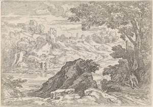 Landscape with River (Arcadian Landscapes) by Abraham Genoels
