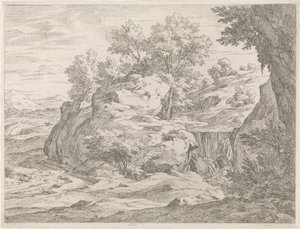 Landscape with Waterfall by Abraham Genoels