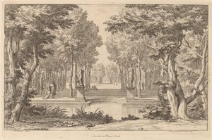 The Two Statues by Abraham Genoels II after Adam Frans van der Meulen