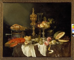 Still Life with a Lobster and a Turkey by Abraham Hendricksz van Beyeren