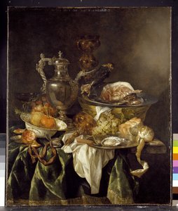 Still Life with a Silver Wine Jar with a Reflected Portrait of the Artist