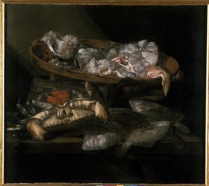 Still life with flatfish and crab by Abraham Hendricksz van Beyeren