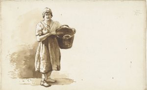 Study of a Woman with a Basket Under Her Arm by Abraham Johannes Ruytenschildt