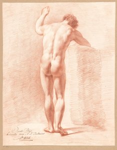 Standing Male Nude, Seen from the Back (3rd Prize 1808) by Abraham Lion Zeelander