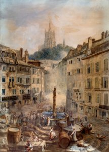 Place de la Palud by Abraham Louis Rodolphe Ducros