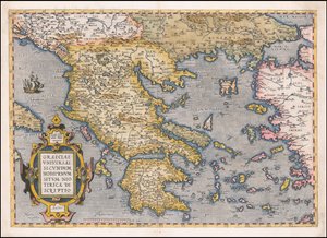 1584 Map of Greece and the Aegean Sea