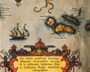 Map of Azores Islands from Theatrum Orbis Terrarum by Abraham Ortelius by Abraham Ortelius