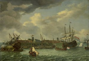 The Island of Onrust near Batavia (Jakarta) by Abraham Storck (manner of)