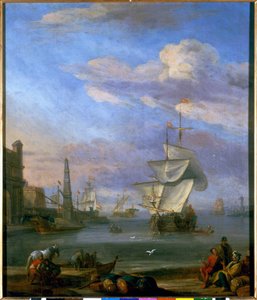 A Dutch port by Abraham Storck