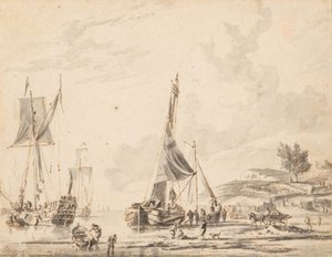 Dutch Ships on a Distant Coast by Abraham Storck