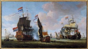 Marine: Scene of Naval Battle by Abraham Storck