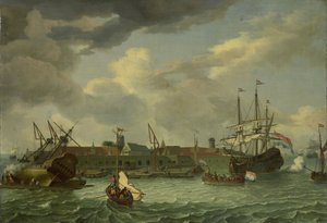 The Island of Onrust near Batavia by Abraham Storck