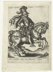 German Rider in Black Armor by Abraham de Bruyn (attributed to)