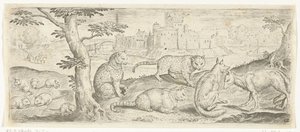 Rats, Cats, and Foxes by Abraham de Bruyn (possibly)