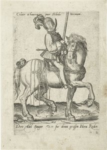 Young German Noble Rider as Part of an Entourage by Abraham de Bruyn