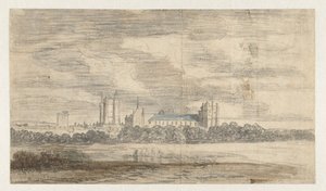 View of the Castle of Vincennes, Behind a Row of Trees by Abraham de Verwer