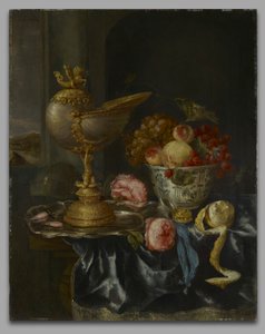 Banquet Still Life with Nautilus Cup by Abraham van Beyeren