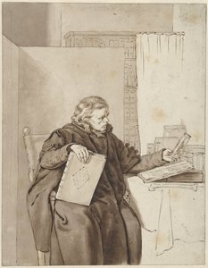 Portrait of an Old Man in a Study Room by Abraham van Strij (I)