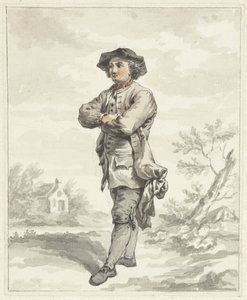 Standing Man with Arms Crossed, Facing Left by Abraham van Strij (I)