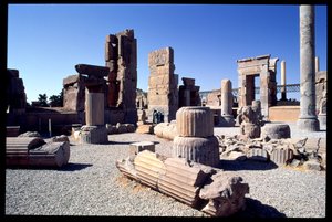 View of the West Entrance to the Hundred Column Hall by Achaemenid