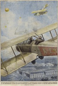 A Gunman in an Aircraft Shooting Balloons over England by Achille Beltrame