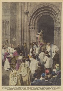In the Presence of the Cardinal Legate and Representatives of the Benedictine Order from All Over... by Achille Beltrame