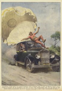 At a height of 800 meters, an acrobatic aviator known in Spain as the Red Devil
