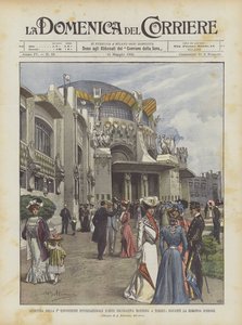 Opening of the First International Exhibition of Modern Decorative Art in Turin, in Front of the Rotunda of Honor