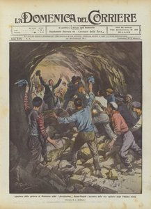 Opening of the Montorso Tunnel of the Rome-Naples Direct Line, Meeting of the Two Teams After the Last Blast