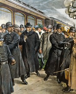 Arrival of Italian composer Pietro Mascagni in New York