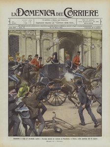 Revolver Attack Against the Sovereigns on Their Way to the Pantheon in Rome on the Morning of March 14 by Achille Beltrame