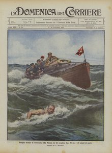 Burgess During the Crossing of the English Channel, Completed After 23 Hours and 40 Minutes of Swimming