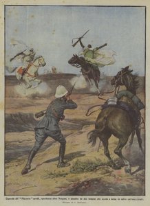 Corporal of the Piacenza Cavalry, Lost Beyond Benghazi, Attacked by Two Bedouins Whom He Kills