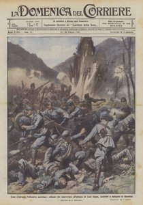 How the Austrian offensive breaks, columns moving to attack Coni Zugna... by Achille Beltrame