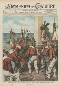 Commemoration of the Fiftieth Anniversary of the Mille expedition, the surviving Garibaldians at the rock of Quarto