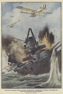 Forced to Run Aground After the Recent Clash Near the Dardanelles, the Goeben is Bombarded
